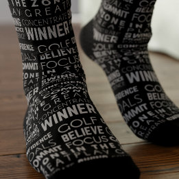 Golfer Vader Geloof Motivational Quote Zwarte Golf Sokken
