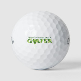 Golfer vader groen geruite gift golf ballen