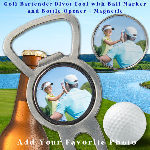 Golfer vader zoon gepersonaliseerde foto golf divot tool