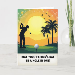 Golfer Vaderdag Scènekaart Kaart