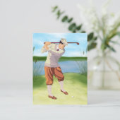 Golfer van de Riverbank Briefkaart (Staand voorkant)