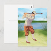 Golfer van de Riverbank Briefkaart (Voorkant / Achterkant)