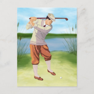  Golfer van de Riverbank Briefkaart