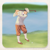  Golfer van de Riverbank Kartonnen Onderzetters (Voorkant)