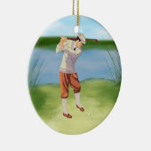 Golfer van de Riverbank Keramisch Ornament (Rechts)