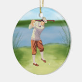 Golfer van de Riverbank Keramisch Ornament (Links)