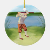 Golfer van de Riverbank Keramisch Ornament (Achterkant)