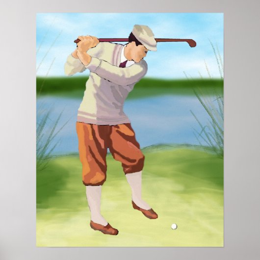  Golfer van de Riverbank Poster (Voorkant)