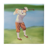 Golfer van de Riverbank Tegeltje (Voorkant)
