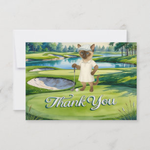 Golfer verjaardagsfeestje op de golfbaan bedankkaart