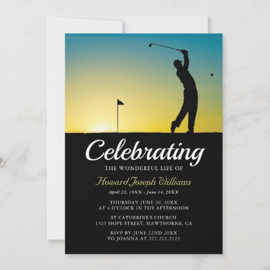 Golfer Viering van het Leven | In liefdevolle heri Kaart (Voorkant)