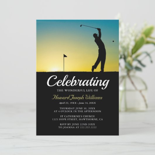 Golfer Viering van het Leven | In liefdevolle heri Kaart (Staand voorkant)