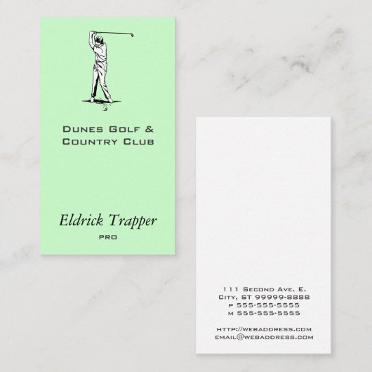 Golfer Visitekaartje (Voorkant / Achterkant)