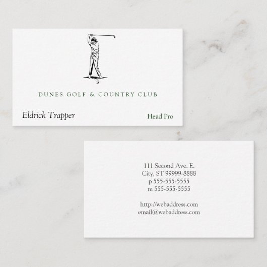 Golfer Visitekaartje (Voorkant / Achterkant)