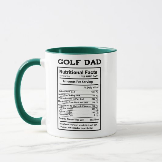 Golfer Voedingsfeiten Grappig Golf Vader Cadeau Mok (Links)