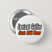Golfer... voeg bier toe ronde button 5,7 cm (Voorkant /achterkant)