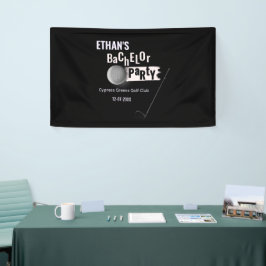 Golfer vrijgezellenfeest Golfuitstap Klassieke Wit Spandoek