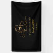 Golfer vrijgezellenfeest Golfuitstap Luxe Goud Spandoek (Verticaal)