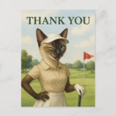 Golfer vrouw op de golfbaan Dank je  Briefkaart (Voorkant)