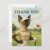 Golfer vrouw op de golfbaan Dank u Briefkaart (Voorkant / Achterkant)