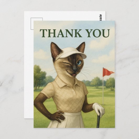 Golfer vrouw op de golfbaan Dank u Briefkaart (Voorkant / Achterkant)