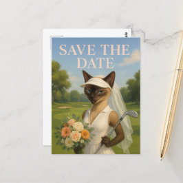 Golfer vrouw Save the Date Bruid Bachelorette Briefkaart