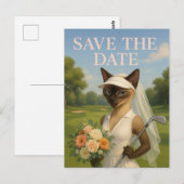 Golfer vrouw Save the Date Bruid Bachelorette Briefkaart (Voorkant / Achterkant)