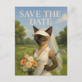 Golfer vrouw Save the Date Bruid Bachelorette Briefkaart (Voorkant)