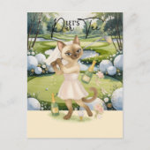 Golfer vrouw Save the Date Bruid Bachelorette Briefkaart (Voorkant)