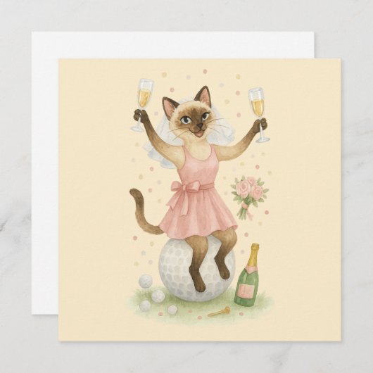 Golfer vrouw Save the Date Bruid Bachelorette  Kaart (Voorkant / Achterkant)