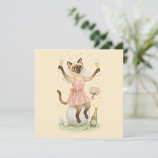 Golfer vrouw Save the Date Bruid Bachelorette  Kaart (Staand voorkant)