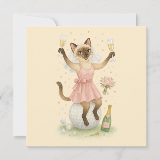 Golfer vrouw Save the Date Bruid Bachelorette Kaart (Voorkant)