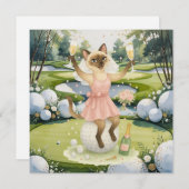 Golfer vrouw Save the Date Bruid Bachelorette Kaart (Voorkant / Achterkant)