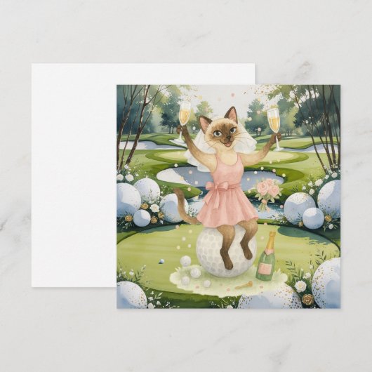 Golfer vrouw Save the Date Bruid Bachelorette  Kaart (Voorkant / Achterkant)