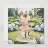 Golfer vrouw Save the Date Bruid Bachelorette  Kaart (Voorkant)