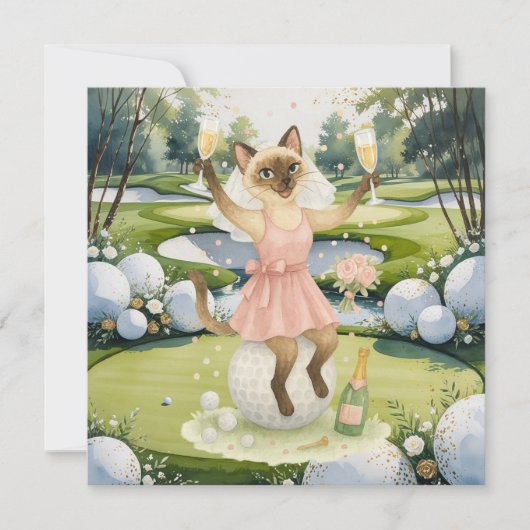 Golfer vrouw Save the Date Bruid Bachelorette Kaart (Voorkant)