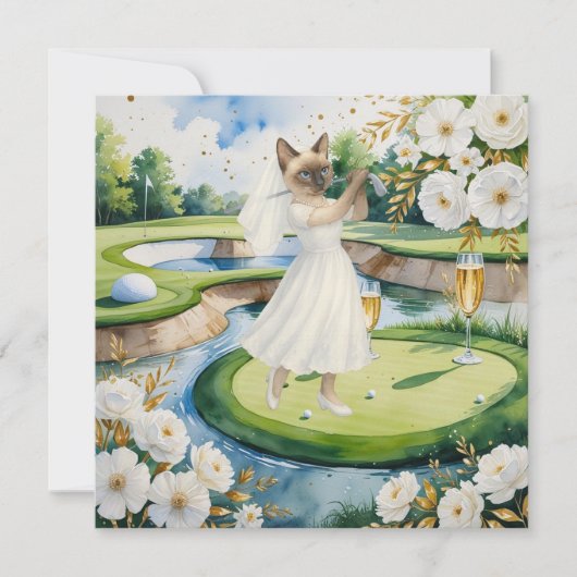 Golfer vrouw Save the Date Bruid Bachelorette Kaart (Voorkant)