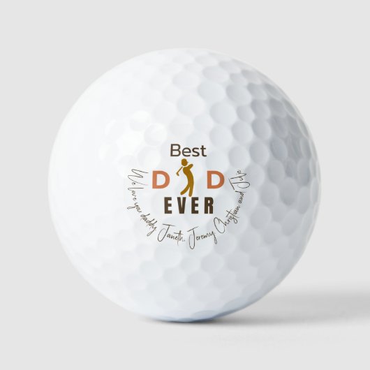Golfer We Love You Daddy Beste vader ooit Vaderdag Golfballen (Voorkant)