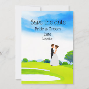 Golfer Wedding Bride en Groom op golfbaan Kaart