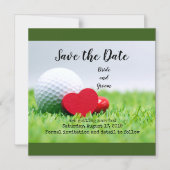 Golfer Wedding Invitation met liefde en golfbal Magnetische Uitnodiging (Voorkant)