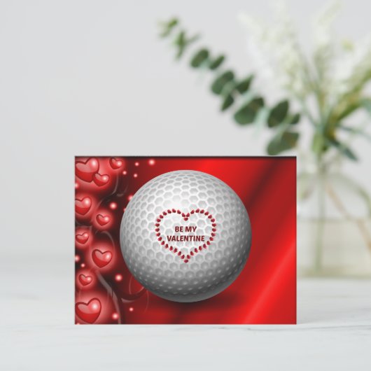 Golfer - Wees mijn Valentijn Briefkaart (Staand voorkant)