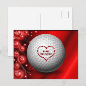 Golfer - Wees mijn Valentijn Briefkaart (Voorkant / Achterkant)
