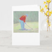 Golfer, Wenskaart Kaart (Gele Bloem)