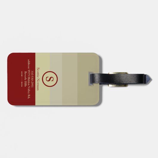 Golfer with Golf Club Elegant Red Bagagelabel (Achterkant horizontaal)