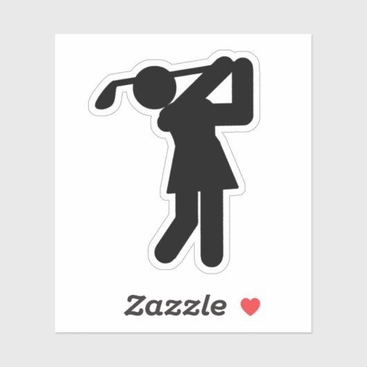 Golfer Women's Golf Symbool Sport Sticker (Vel)