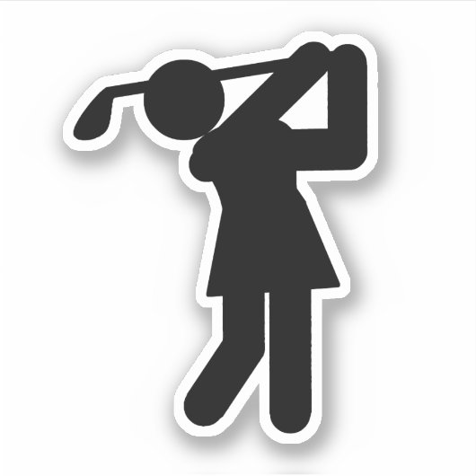 Golfer Women's Golf Symbool Sport Sticker (Voorkant)