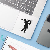 Golfer Women's Golf Symbool Sport Sticker (Laptop met iPhone)