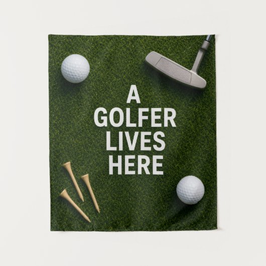Golfer woont hier wandkleed (Voorkant)