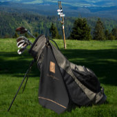 Golfer zwart goud moderne monogrammed naam elegant golfhanddoek
