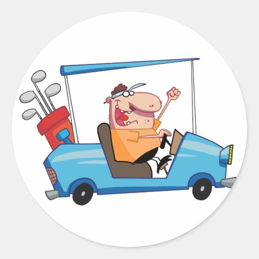 Golferaandrijving — golfkart ronde sticker (Voorkant)